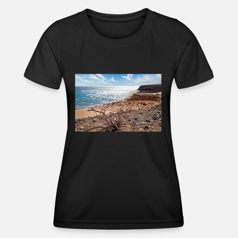View over a beautiful bathing bay Risco del paso - Women's Functional T-Shirt - black