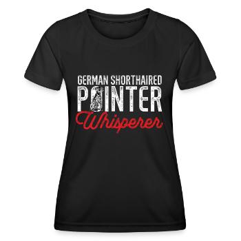 Chien GSP allemand à poil court - T-shirt sport Femme - noir - Devant - AI Model Female 172 light (172cm)