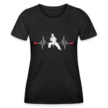 Karate Lover Heartbeat - Women's Functional T-Shirt - black - Front - AI Model Female 172 light (172cm)
