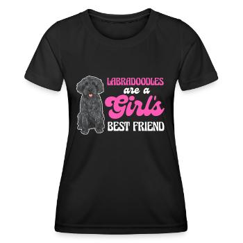 Labradoodle Hund - Frauen Funktions-T-Shirt - Schwarz - Vorne - AI Model Female 172 light (172cm)