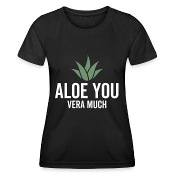 Aloe You Vera Much - T-shirt sport Femme - noir - Devant - AI Model Female 172 light (172cm)