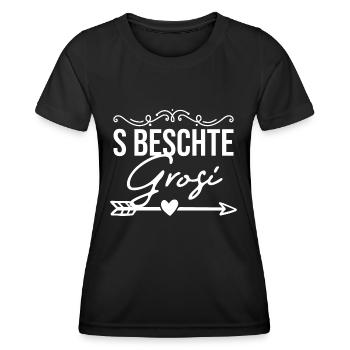 S Beschte Grosi Beschte Grosi Oma - Frauen Funktions-T-Shirt - Schwarz - Vorne - AI Model Female 172 light (172cm)