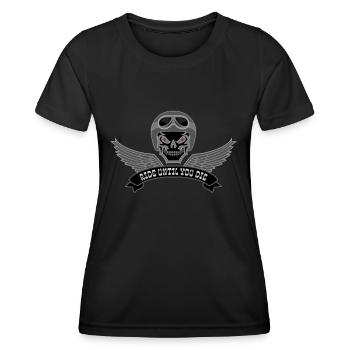Bannière de moto - T-shirt sport Femme - noir - Devant - AI Model Female 172 light (172cm)