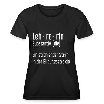 Lehrerin Lehrerinnen Schule Pädagogin Unterricht - Frauen Funktions-T-Shirt - Schwarz - Vorne - AI Model Female 172 light (172cm)