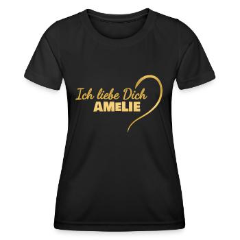 LiebeDich Amelie - Frauen Funktions-T-Shirt - Schwarz - Vorne - AI Model Female 172 light (172cm)