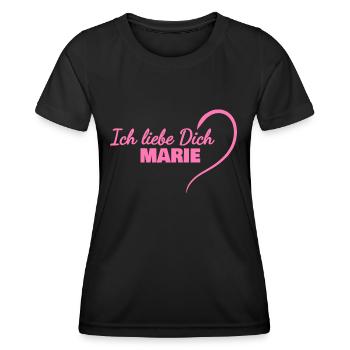 LiebeDich Marie - Frauen Funktions-T-Shirt - Schwarz - Vorne - AI Model Female 172 light (172cm)