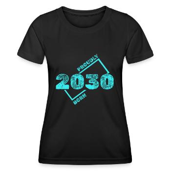 Born in 2030 - Women's Functional T-Shirt - black - Front - AI Model Female 172 light (172cm)