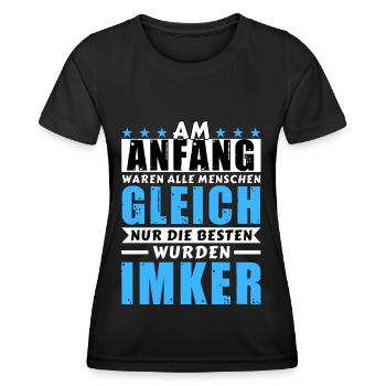 Am Anfang waren alle gleich - Imker Edition - Frauen Funktions-T-Shirt - Schwarz - Vorne - AI Model Female 172 light (172cm)