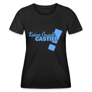Lustig Castiel - Frauen Funktions-T-Shirt - Schwarz - Vorne - AI Model Female 172 light (172cm)