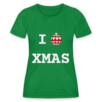 Ich liebe Weihnachten | XMAS - Frauen Funktions-T-Shirt - Kelly Green - Vorne - AI Model Female 172 dark (172cm)