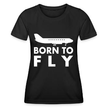 Avion Volant Né pour voler Dicton - T-shirt sport Femme - noir - Devant - AI Model Female 172 light (172cm)