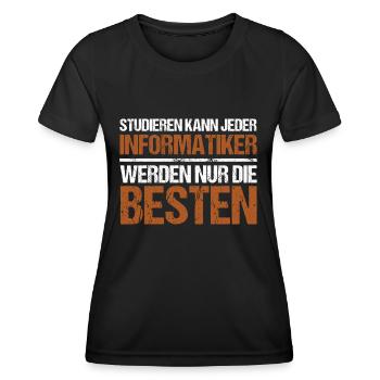Anyone can study - Informatiker Edition - Women's Functional T-Shirt - black - Front - AI Model Female 172 light (172cm)