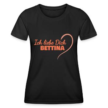 LiebeDich Bettina - Frauen Funktions-T-Shirt - Schwarz - Vorne - AI Model Female 172 light (172cm)