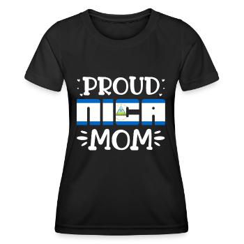 Proud Nica Mom Latin America Nicaraguan Mommy - Women's Functional T-Shirt - black - Front - AI Model Female 172 light (172cm)