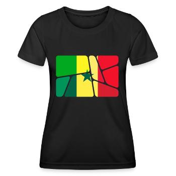 Sénégal - T-shirt sport Femme - noir - Devant - AI Model Female 172 light (172cm)