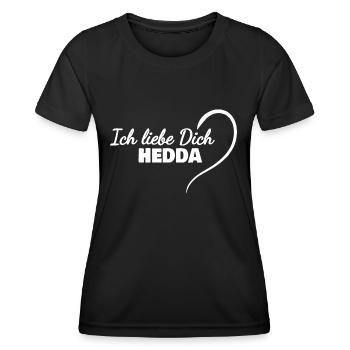 Je t’aime Hedda - T-shirt sport Femme - noir - Devant - AI Model Female 172 light (172cm)