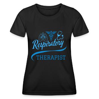 Atemtherapeut Blaue Medizinsymbole - Frauen Funktions-T-Shirt - Schwarz - Vorne - AI Model Female 172 light (172cm)