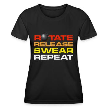 rotation, relâchement, jurer, répéter Conception pour un lancer de poids - T-shirt sport Femme - noir - Devant - AI Model Female 172 light (172cm)