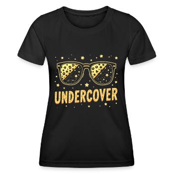 Discours d’infiltration - Costume drôle avec Sun Bril - T-shirt sport Femme - noir - Devant - AI Model Female 172 light (172cm)