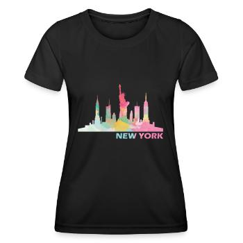 New York - T-shirt sport Femme - noir - Devant - AI Model Female 172 light (172cm)