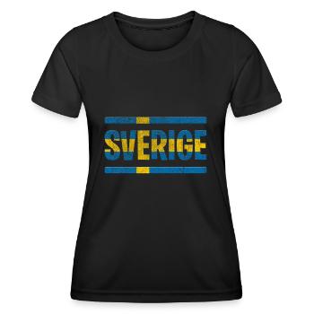 Sverige Suède Suède - T-shirt sport Femme - noir - Devant - AI Model Female 172 light (172cm)