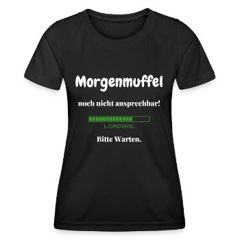 Morgenmuffel noch nicht ansprechbar - Frauen Funktions-T-Shirt - Schwarz - Vorne - AI Model Female 172 light (172cm)