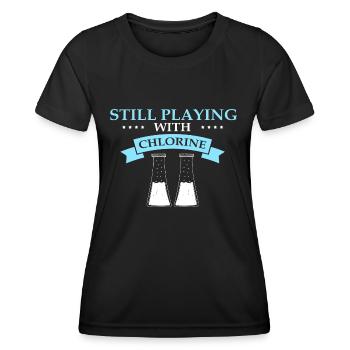 Pool Guy Design pour PoolBoy et Pool Cleaner - T-shirt sport Femme - noir - Devant - AI Model Female 172 light (172cm)
