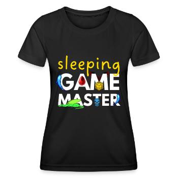 SLEEPING GAME MASTER DRAGONS ADVENTURES RPG - T-shirt sport Femme - noir - Devant - AI Model Female 172 light (172cm)