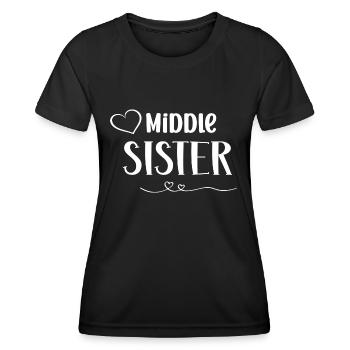 Middle Sister - Frauen Funktions-T-Shirt - Schwarz - Vorne - AI Model Female 172 light (172cm)