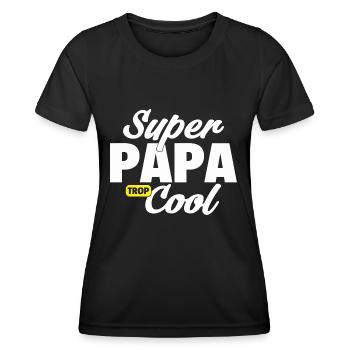 Super Papa Trop Cool / superpapa - T-shirt sport Femme - noir - Devant - AI Model Female 172 light (172cm)
