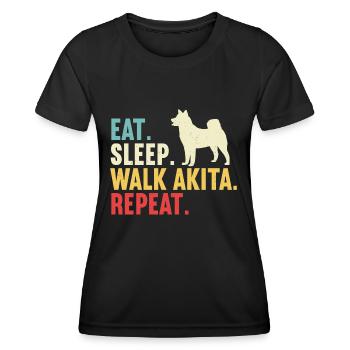 Akita Inu américain - T-shirt sport Femme - noir - Devant - AI Model Female 172 light (172cm)