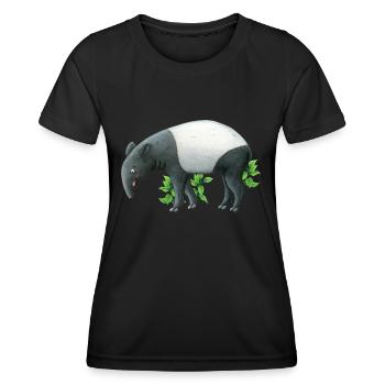 petit tapir - T-shirt sport Femme - noir - Devant - AI Model Female 172 light (172cm)