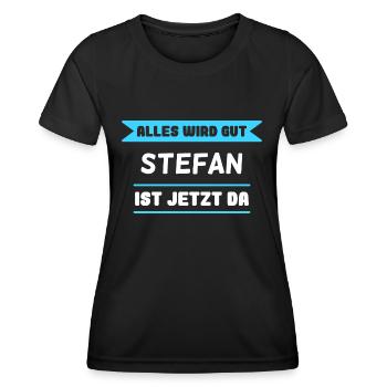 Stefan Name Design für stolze Stefans - Frauen Funktions-T-Shirt - Schwarz - Vorne - AI Model Female 172 light (172cm)