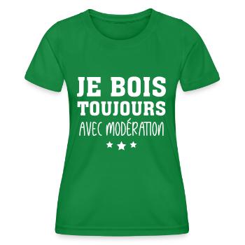 Je Bois Toujours Avec Modération - T-shirt sport Femme - vert - Devant - AI Model Female 172 dark (172cm)
