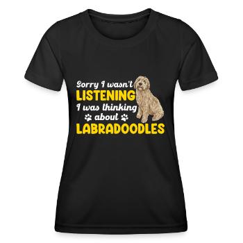 Labradoodle Hund - Frauen Funktions-T-Shirt - Schwarz - Vorne - AI Model Female 172 light (172cm)