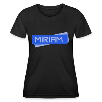 First name Miriam - Women's Functional T-Shirt - black - Front - AI Model Female 172 light (172cm)