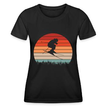 Skiing skiing ski motif for skiers - Women's Functional T-Shirt - black - Front - AI Model Female 172 light (172cm)