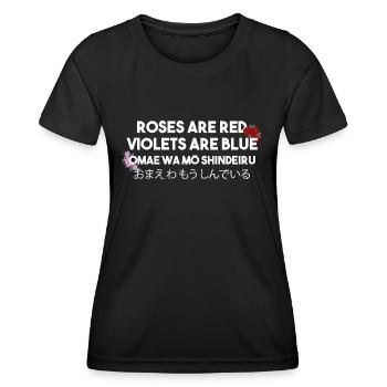 Roses sont des poèmes d’anime rouges - T-shirt sport Femme - noir - Devant - AI Model Female 172 light (172cm)