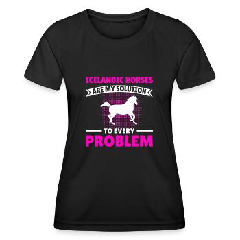 Icelandic Horse Icelandic Saying Motif Girl Rider - Women's Functional T-Shirt - black - Front - AI Model Female 172 light (172cm)