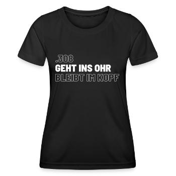 308 - Frauen Funktions-T-Shirt - Schwarz - Vorne - AI Model Female 172 light (172cm)