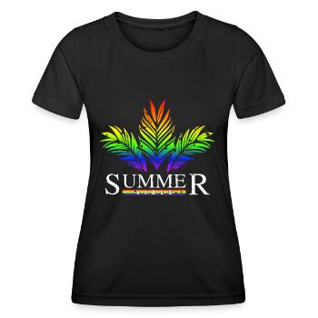Summer Vibes pride rainbow flag LGBT - Women's Functional T-Shirt - black - Front - AI Model Female 172 light (172cm)
