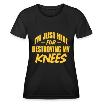 Je suis juste ici pour détruire mes genoux Conception pour un - T-shirt sport Femme - noir - Devant - AI Model Female 172 light (172cm)