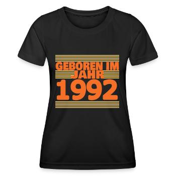 1992 - Frauen Funktions-T-Shirt - Schwarz - Vorne - AI Model Female 172 light (172cm)