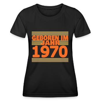 im 1970 - Frauen Funktions-T-Shirt - Schwarz - Vorne - AI Model Female 172 light (172cm)
