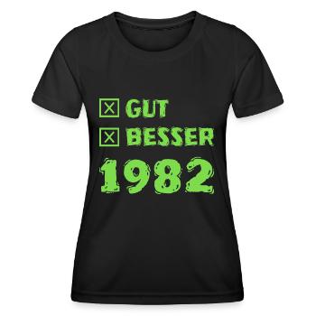 1982 - Frauen Funktions-T-Shirt - Schwarz - Vorne - AI Model Female 172 light (172cm)