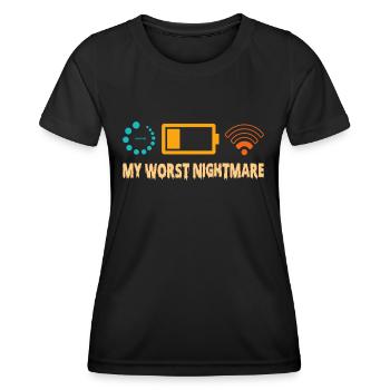 My Worst Nightmare Shirt Lustige Geschenke für einen Gamer - Frauen Funktions-T-Shirt - Schwarz - Vorne - AI Model Female 172 light (172cm)