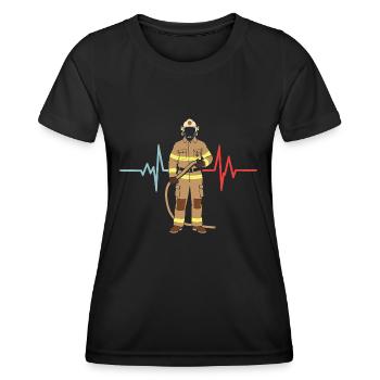 Dicton de la brigade de pompiers - T-shirt sport Femme - noir - Devant - AI Model Female 172 light (172cm)