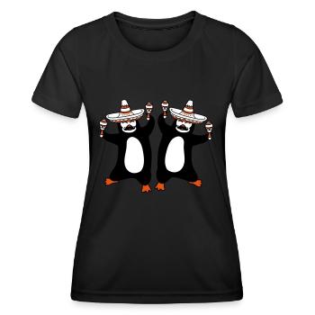équipe couple 2 amis mexique chapeau sombrero mexicain - T-shirt sport Femme - noir - Devant - AI Model Female 172 light (172cm)