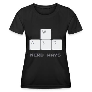 nerd way - T-shirt sport Femme - noir - Devant - AI Model Female 172 light (172cm)