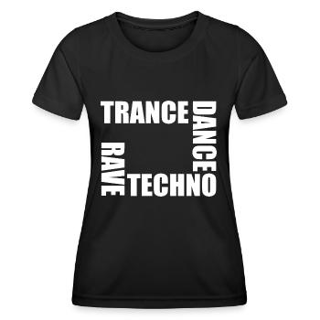 rave techno dance trance - T-shirt sport Femme - noir - Devant - AI Model Female 172 light (172cm)